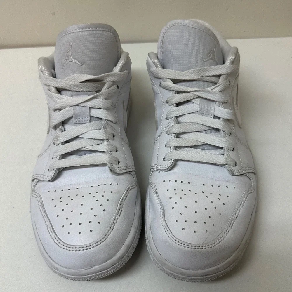 Jordan 1 Low White Metallic Silver Womens 8 Sneakers DV0990-111